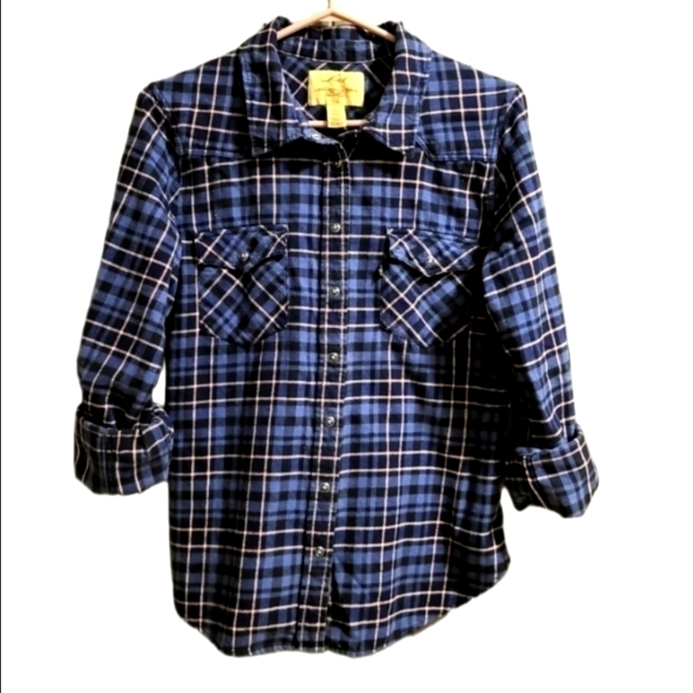 Levi's Vintage Cottagecore  Button Down Shirt Plaid Flannel Long Sleeves Large